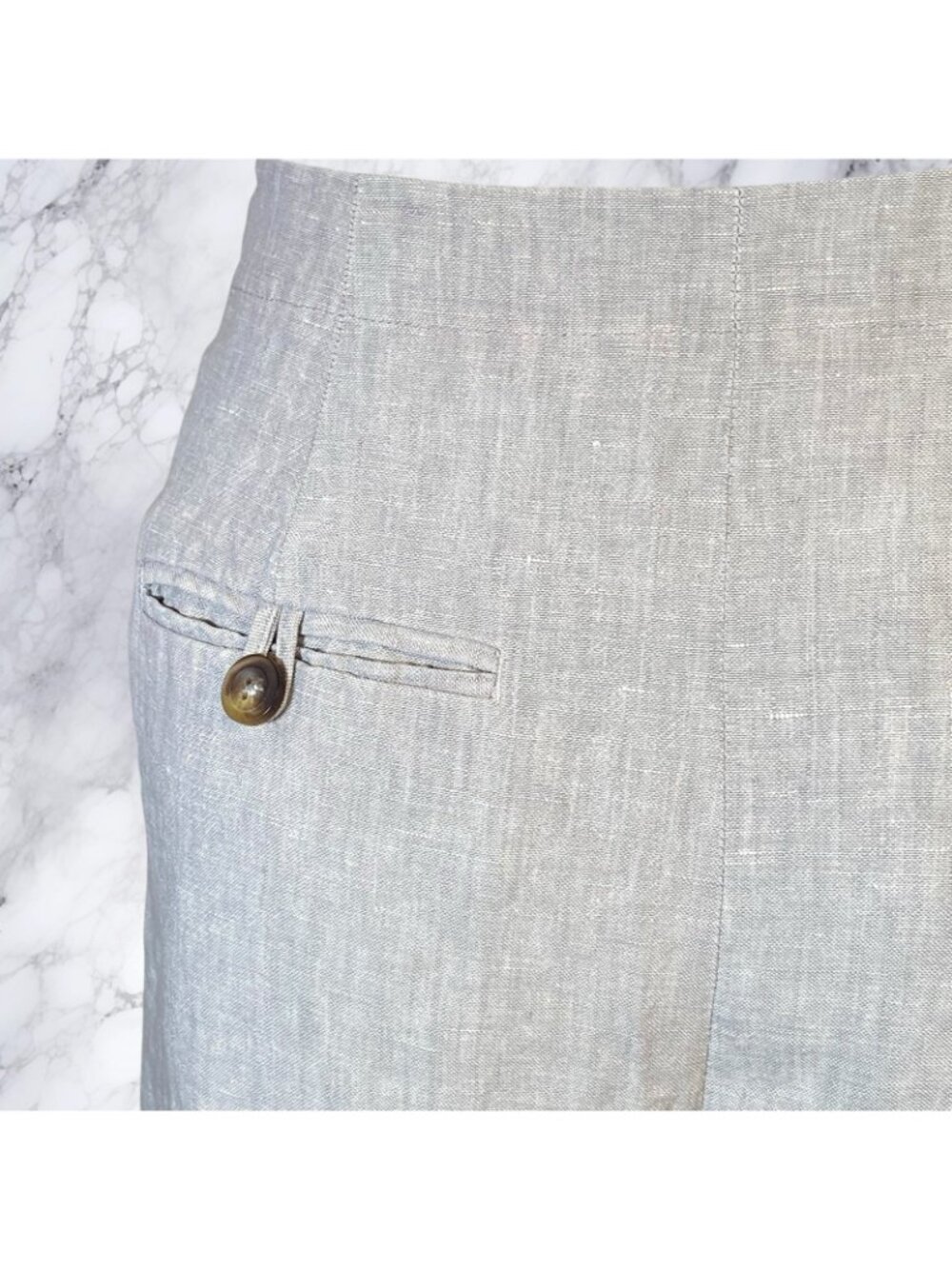 BODEN Eldon Linen Wide Leg Trousers In Squirrel Grey - Picture 8 of 10